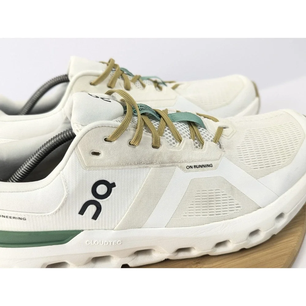 On Cloud Cloudrunner 2 Mens 12.5 M White Green Running Shoes Athletic Sneakers
